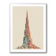 Burj Khalifa in Arabic Calligraphy Style Wall Art 3