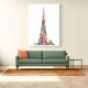 Burj Khalifa in Arabic calligraphy art white 1