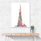 Burj Khalifa in Arabic calligraphy art white 1
