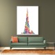 Burj Khalifa in Arabic calligraphy art white 1