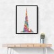 Burj Khalifa in Arabic calligraphy art white 1