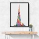 Burj Khalifa in Arabic calligraphy art white 1