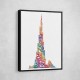 Burj Khalifa in Arabic calligraphy art white 1