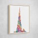 Burj Khalifa in Arabic calligraphy art white 1