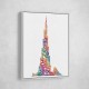 Burj Khalifa in Arabic calligraphy art white 1