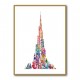 Burj Khalifa in Arabic calligraphy art white 1