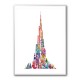 Burj Khalifa in Arabic calligraphy art white 1