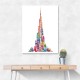 Burj Khalifa in Arabic Calligraphy Art white Burj Khalifa in Arabic Calligraphy Art white