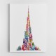Burj Khalifa in Arabic Calligraphy Art white Burj Khalifa in Arabic Calligraphy Art white