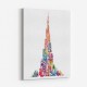 Burj Khalifa in Arabic Calligraphy Art white Burj Khalifa in Arabic Calligraphy Art white