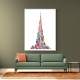 Burj Khalifa in Arabic Calligraphy Art white Burj Khalifa in Arabic Calligraphy Art white