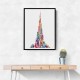 Burj Khalifa in Arabic Calligraphy Art white Burj Khalifa in Arabic Calligraphy Art white