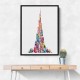 Burj Khalifa in Arabic Calligraphy Art white Burj Khalifa in Arabic Calligraphy Art white