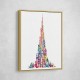 Burj Khalifa in Arabic Calligraphy Art white Burj Khalifa in Arabic Calligraphy Art white