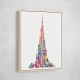 Burj Khalifa in Arabic Calligraphy Art white Burj Khalifa in Arabic Calligraphy Art white