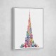 Burj Khalifa in Arabic Calligraphy Art white Burj Khalifa in Arabic Calligraphy Art white