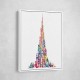 Burj Khalifa in Arabic Calligraphy Art white Burj Khalifa in Arabic Calligraphy Art white
