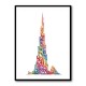 Burj Khalifa in Arabic Calligraphy Art white Burj Khalifa in Arabic Calligraphy Art white