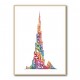 Burj Khalifa in Arabic Calligraphy Art white Burj Khalifa in Arabic Calligraphy Art white