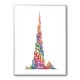 Burj Khalifa in Arabic Calligraphy Art white Burj Khalifa in Arabic Calligraphy Art white