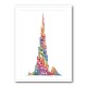 Burj Khalifa in Arabic Calligraphy Art white Burj Khalifa in Arabic Calligraphy Art white