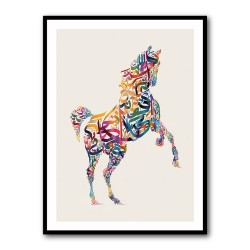 Colourful Calligraphy Horse 1 Wall Art