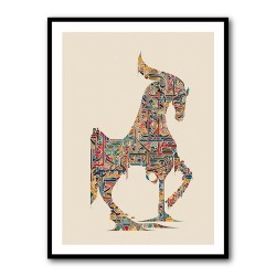 Colourful calligraphy Horse 2 Wall Art