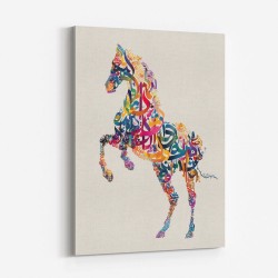 Colourful calligraphy Horse Wall Art