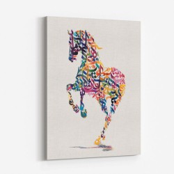 Colourful calligraphy Horse 4 Wall Art