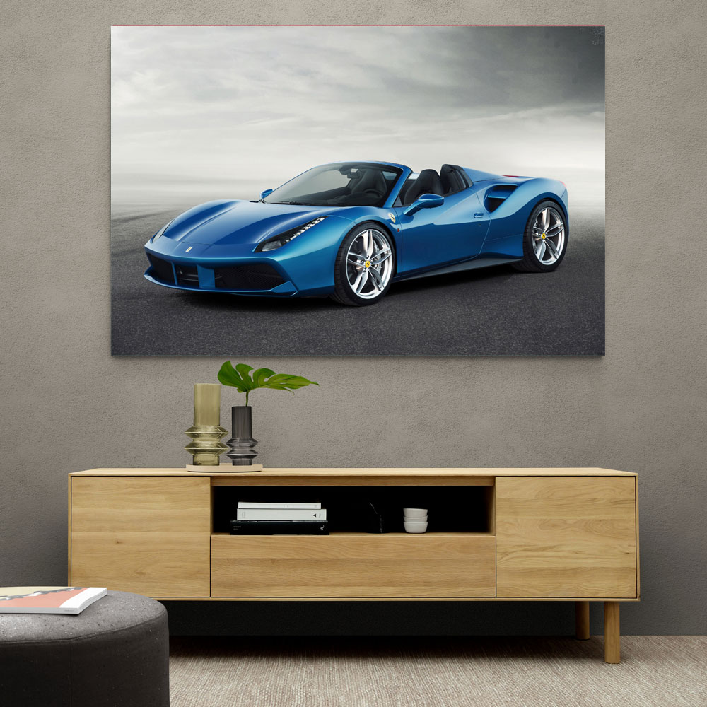 Ferrari 488 Spider in Blue Wall Art