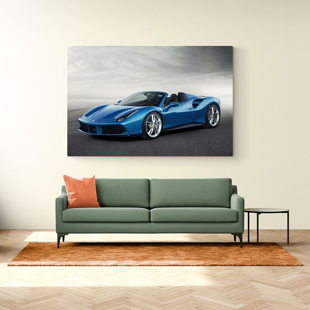 Ferrari 488 Spider in Blue Wall Art