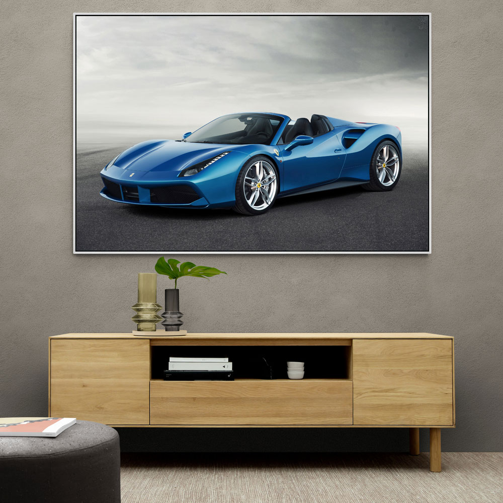 Ferrari 488 Spider in Blue Wall Art