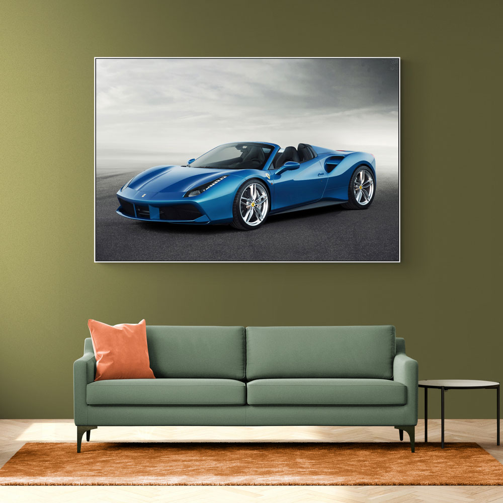 Ferrari 488 Spider in Blue Wall Art