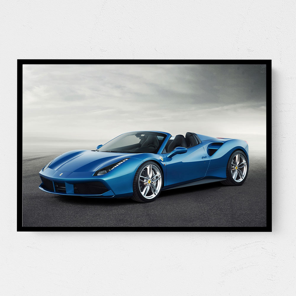 Ferrari 488 Spider in Blue Wall Art