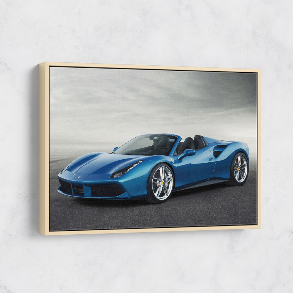 Ferrari 488 Spider in Blue Wall Art