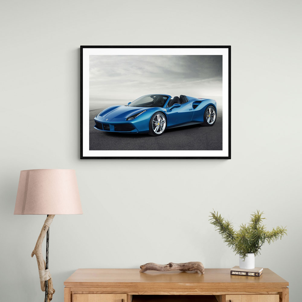 Ferrari 488 Spider in Blue Wall Art