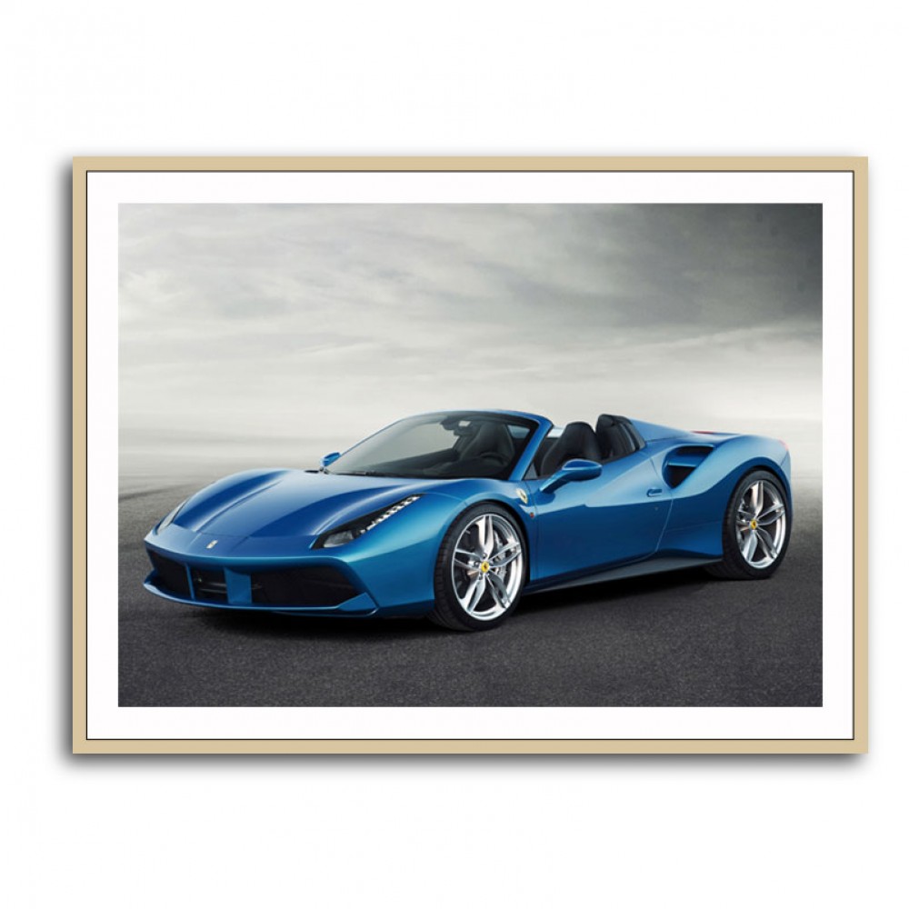 Ferrari 488 Spider in Blue Wall Art