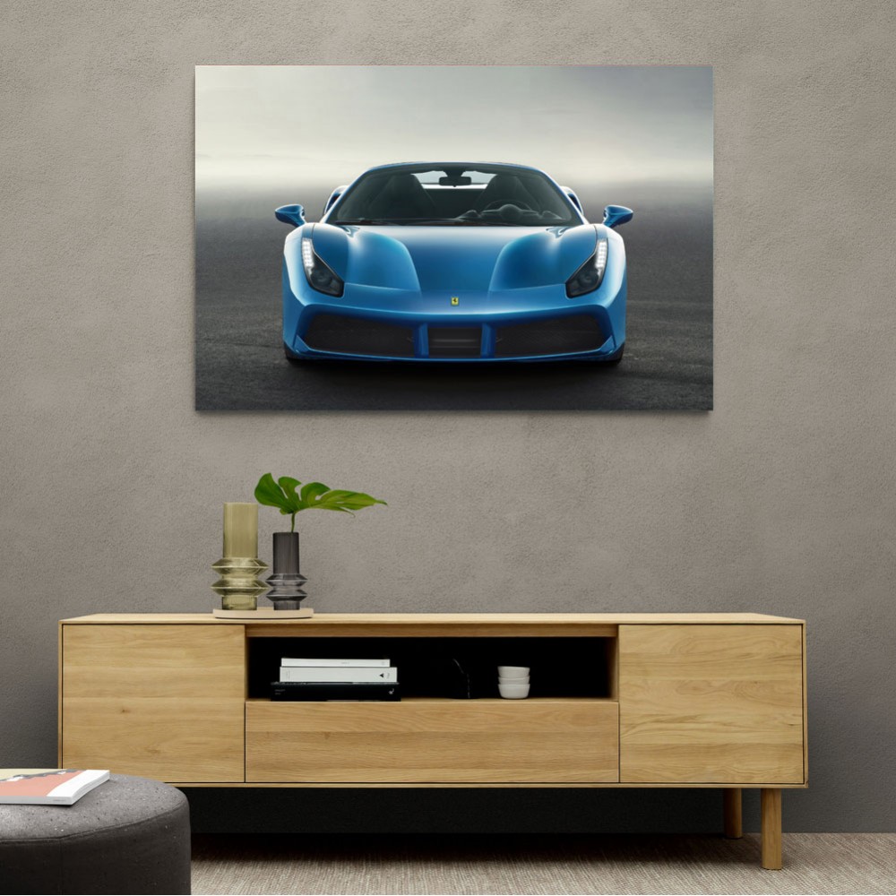 Ferrari 488 Spider - Blue Wall Art