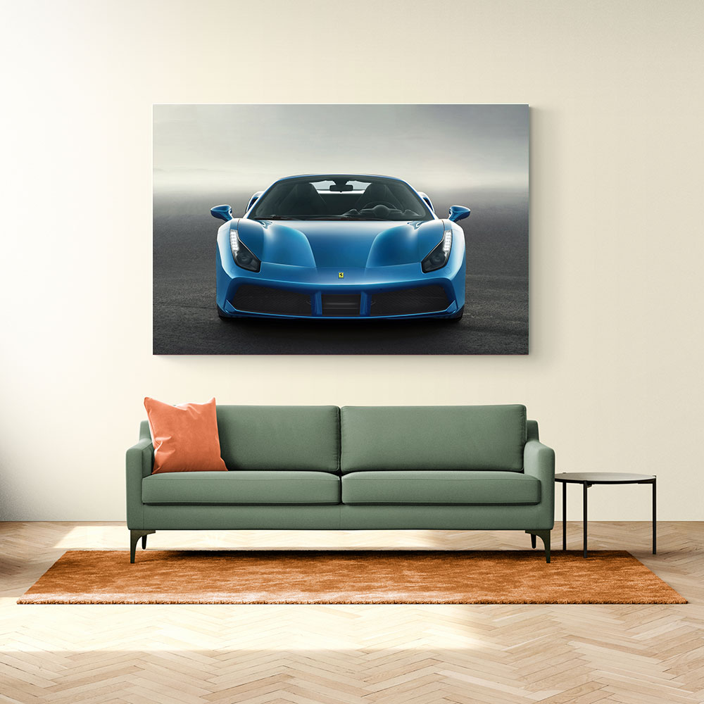Ferrari 488 Spider - Blue Wall Art