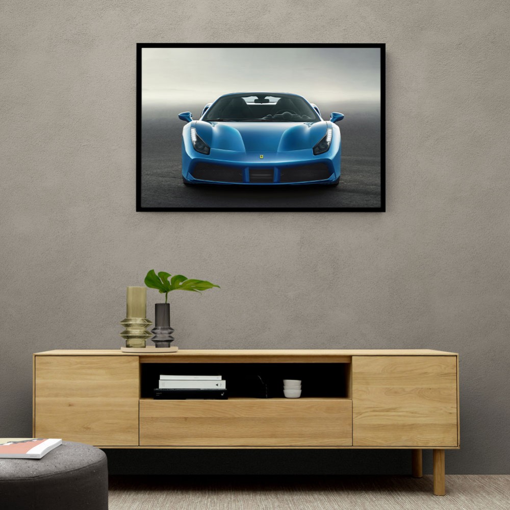 Ferrari 488 Spider - Blue Wall Art