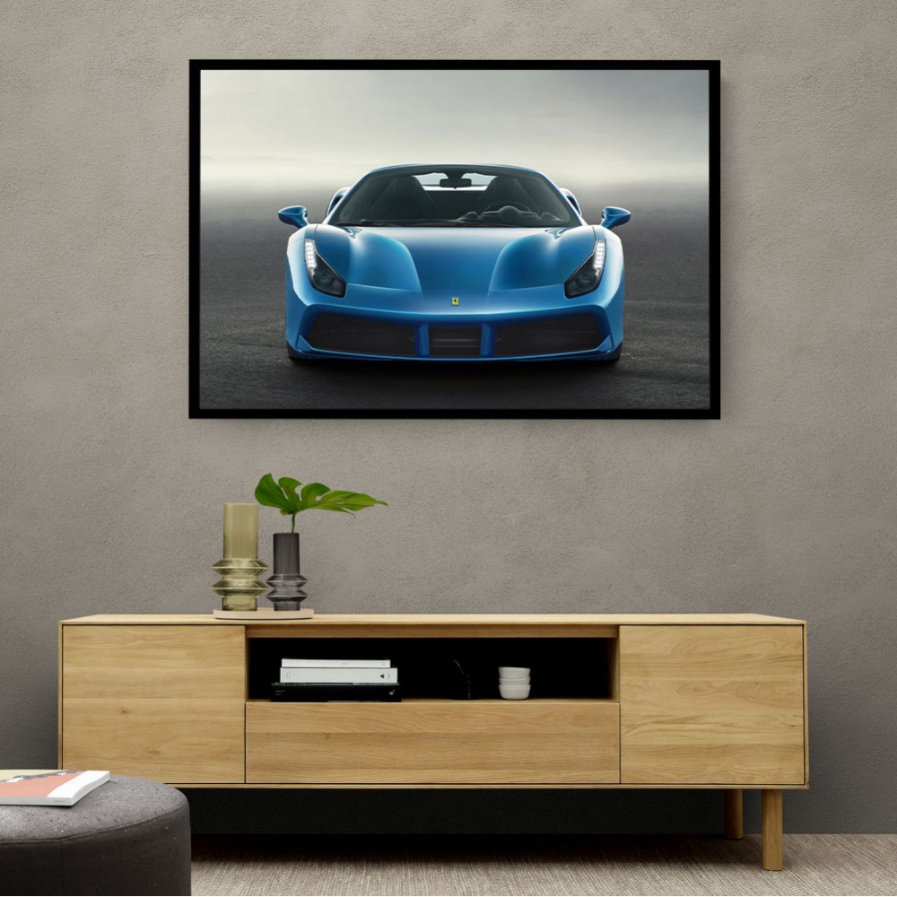 Ferrari 488 Spider - Blue Wall Art