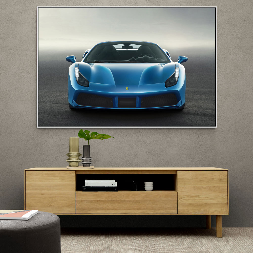 Ferrari 488 Spider - Blue Wall Art