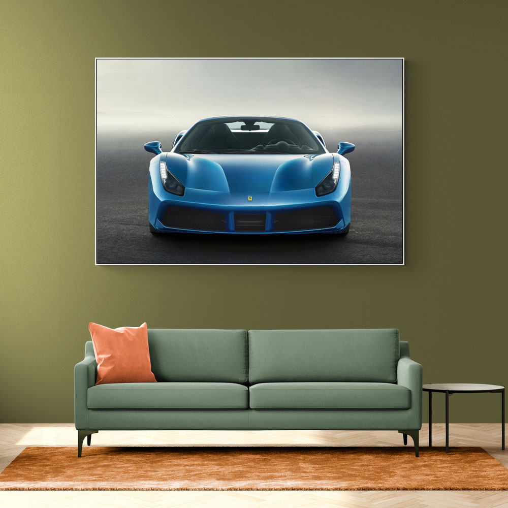 Ferrari 488 Spider - Blue Wall Art