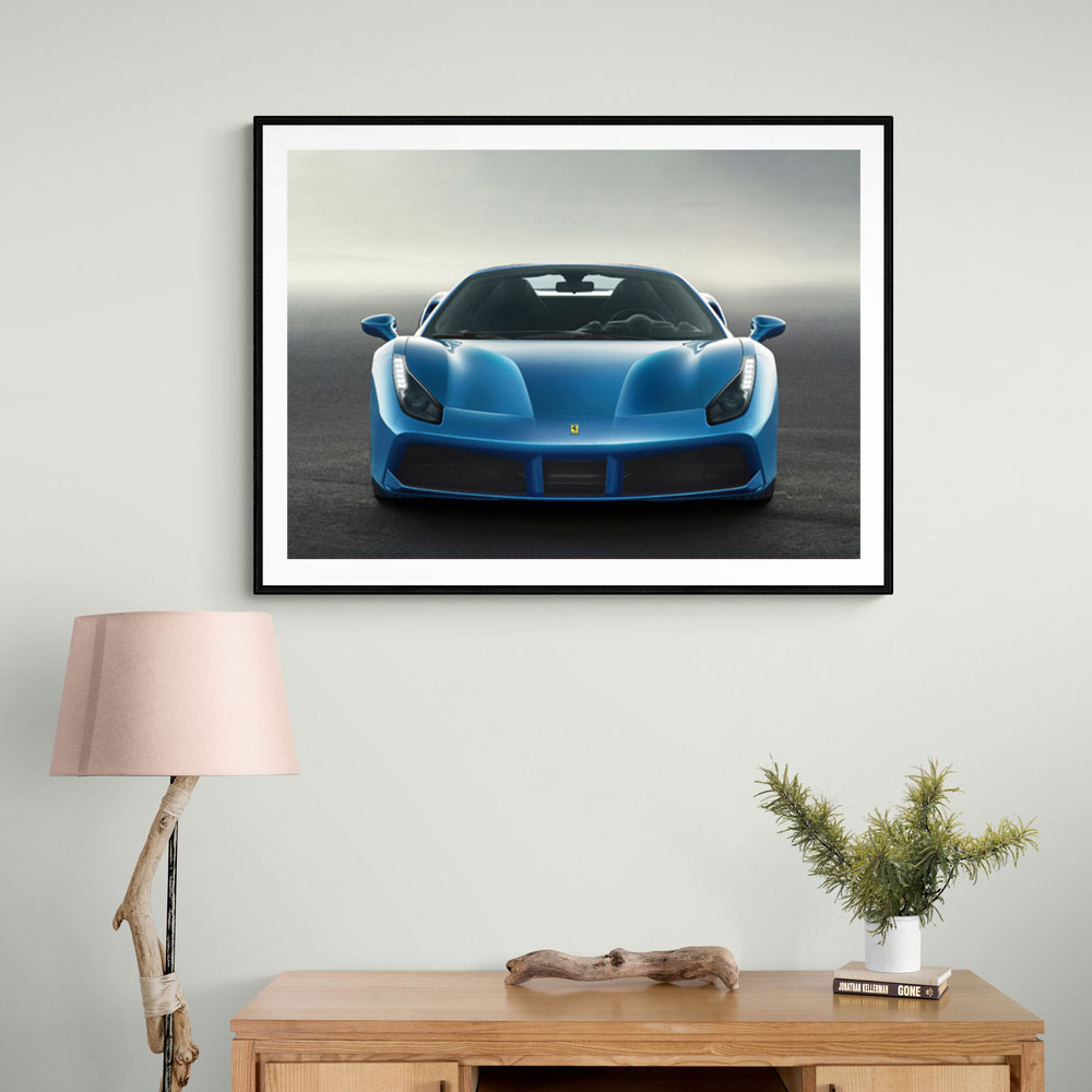 Ferrari 488 Spider - Blue Wall Art