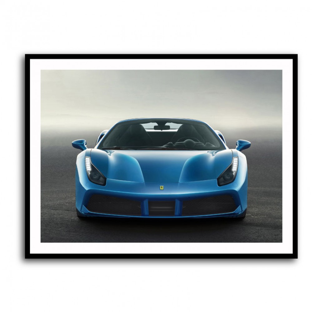 Ferrari 488 Spider - Blue Wall Art