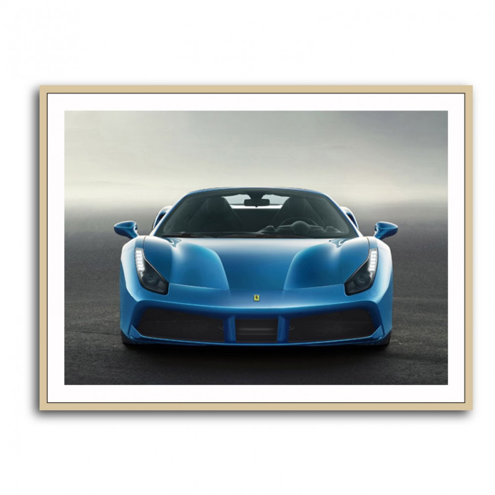 Ferrari 488 Spider - Blue Wall Art