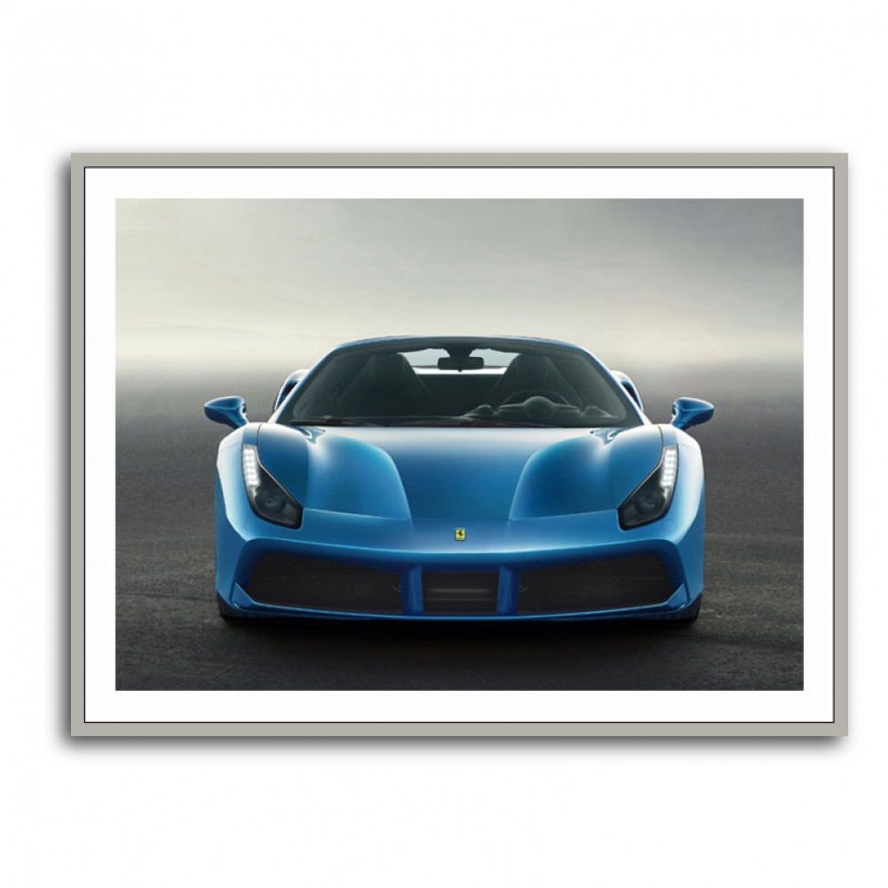 Ferrari 488 Spider - Blue Wall Art