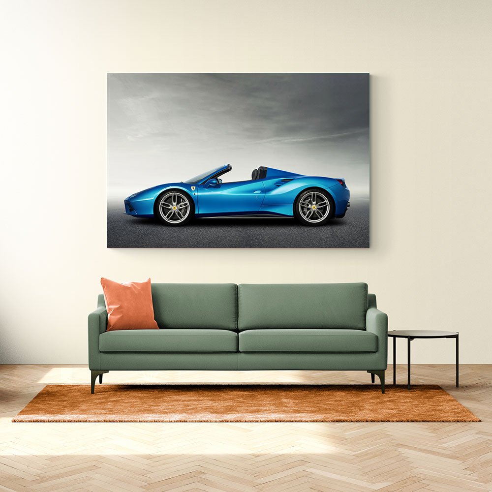 Ferrari 488 Spider in Blue 3 Wall Art