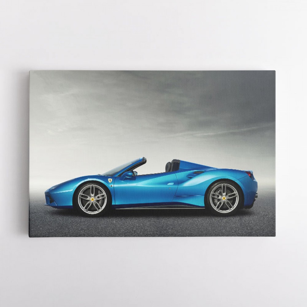 Ferrari 488 Spider in Blue 3 Wall Art