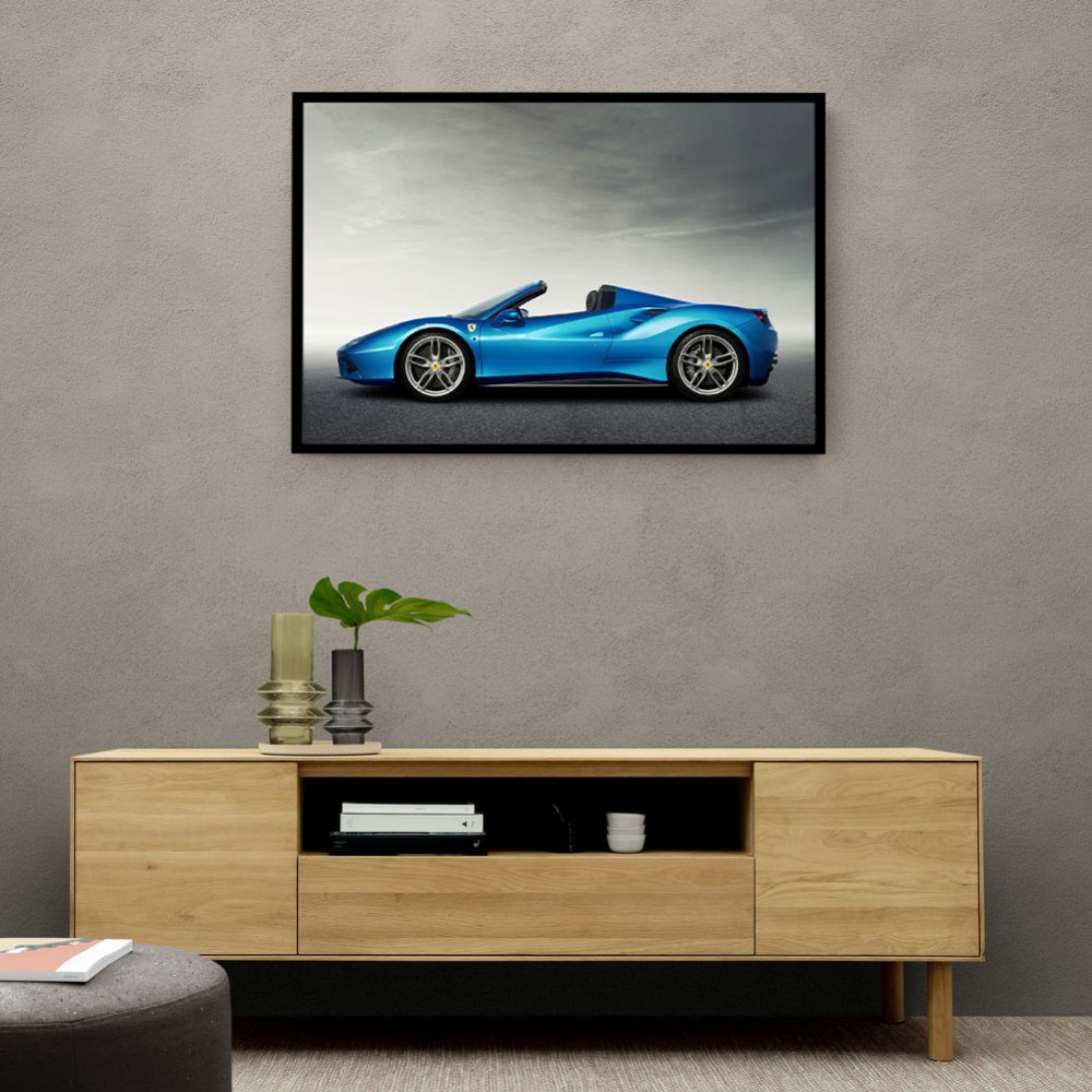 Ferrari 488 Spider in Blue 3 Wall Art